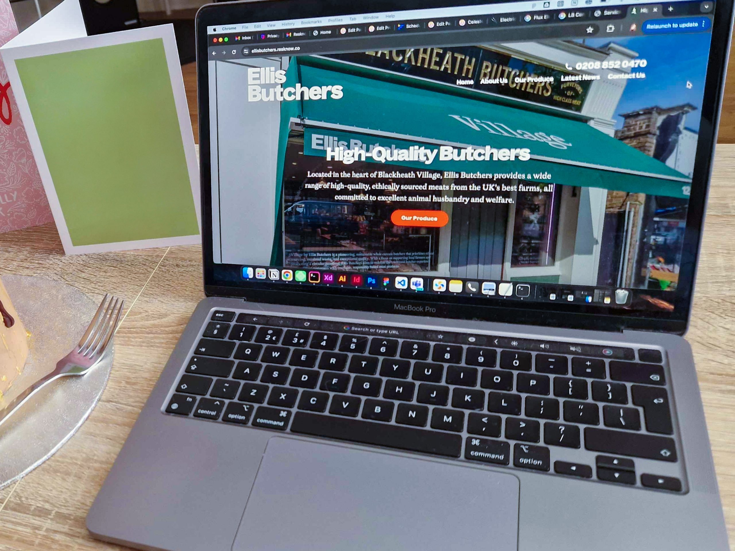 Ellis Butchr's website on a laptop screen